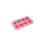 High Grade 8 Cavity Kitchen Silicone Molds for Cakes Pink Rose Shape thumbnail-1