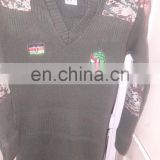 Military sweater with camouflage patches
