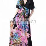 5017# Wholesale Fat & Big Size Long Bohemian Floral Dress Ladies Plus Size Sundress Clothing Maxi Beachwear Dresses Women thumbnail-3