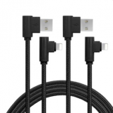 Wholesale Angled USB Charger Cable Fast Speedy Charging & Data Sync Cable Adapter Metal Plug Nylon Braided Cord for IPho thumbnail-1