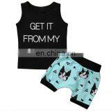 Fashion Children Waistcoat Tops And Short Pants Letter Summer Kids Boy Clothes thumbnail-1