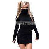 LAITE D2172 New Arrivals Autumn&winter High Collar Solid Color Casual Dresses Fashion Bodycon Women Dresses thumbnail-1