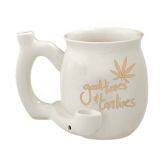 Novelty Ceramic Pink Smoking Pipe Mug OEM Ceramic Coffee Mug thumbnail-4