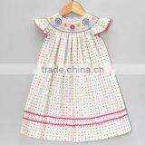 Nice sewing Cotton Chevron Smocked Flower Baby Girls Bishop Dress                        
                                                Quality Choice