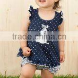 Custom Children Clothes High Quality Fashion Strip Blue and White Kids Girl Shirt thumbnail-1