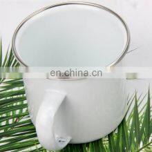 Wholesale Ceramic Cup With Stainless Steel Rim, Personalized Enamel Coffee Camping Mug thumbnail-4