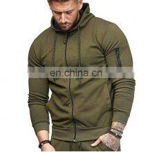 2022 Design Your Own Gym Muscle Fit Track Suit Zipper Up Hoody Wholesale Xxxxl Cotton Men High Quality Zipper Hoodie thumbnail-2