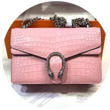 Luxury Imported Crocodile Leather Women's Bag High-End Genuine Leather Ladies Shoulder Messenger Bag Chain Bag Square Bag Fashion Small Square Bag thumbnail-5
