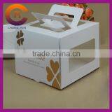 2014 Wholesales white card window paper cake box with handle