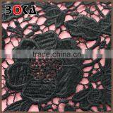 New Dyeable Lace Fabric Flower Design Black Crochet Cotton Lace New Design Water Soluble African Fabrics thumbnail-3
