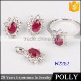 Hot 18k Gold Large Ruby Enagement Rings for Women thumbnail-2