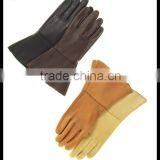 2016 new style long leather gloves for ladies with wide-open cuff