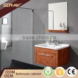 Wood Base Wall Mounted Corner Mirror Cabinet 40 Inch Bathroom Vanity