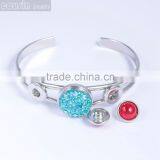 Mixed Styles Bangle Metal Snap Button Jewelry Charm Rhinestone Styles Bangle SZ0011 thumbnail-5