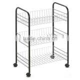 3 Tier Mobile Metal Kitchen Storage Rack thumbnail-1
