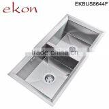 High Quality Double Bowl Handmade Commercial Stainless Steel Sinks thumbnail-3