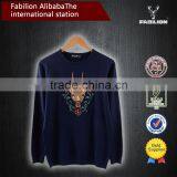 Fall 2015 the New Men's Cashmere Sweater Cultivate One's Morality Pure Color for Embroidery Sweater