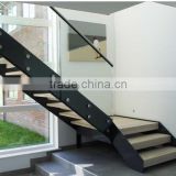 indoor iron wood straight staircase design for US decoration ---YUDI