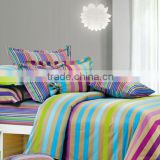 luxury stripe design 100%cotton reactive printed bedding set