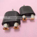 Mono Audio Black 3.5 Male to RCA Female Connector Adapter