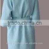 Hot Selling Summer Dressing Gown, Japanese Kimono Blue Cotton Waffle Bathrobes thumbnail-4