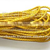 Braided Bolo Leather Cords Yellow