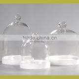 glass dome with base set of 3 sizes