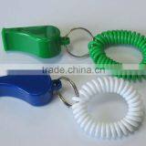 HEYU Plastic Wrist Coil Keychain With Whistle thumbnail-1