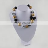 black bow and gold bubblegum necklace kids chunky necklace wholesale