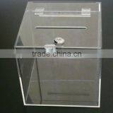 Clear Acrylic/plastic Charity Boxes With Lock