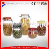 Good Quality Set 5 Cheap Glass Jars Bulk Airtight Lid Food Square Jar thumbnail-1