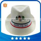 Cheap Wholesales Promotional Custom Logo Band Men Women Unisex Fedora Paper Straw Hats
