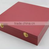 Luxury wooden gift box packaging with gold lock
