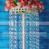 Best Selling White Hanging Crystals Table Centerpiece Wedding Pillar