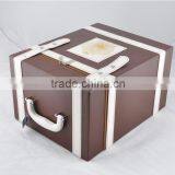 Chinese Factories Wholesale Custom High-grade PU Leather 6 Bottles of Red Wine Box, Brown Storage Box
