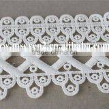 High Quality of Polyester Lace Trim, Chemical Lace Trim White Lace in 7 1/2 cm for Lady Garments thumbnail-2