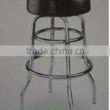 Black PVC and Steel Bar Stool With Footrest