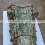 High Quality Western DARK GREEN ONYX COLUMNS PILLARS CARVED TOP thumbnail-4