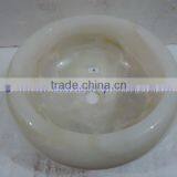 Long Life PURE WHITE ONYX ROUND TYRE SHAPED SINKS AND BASINS thumbnail-5