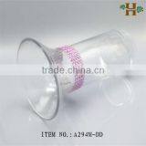 Rhinestone Clear Flower Shaped Glass Vase thumbnail-1