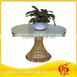 Foshan Furniture Stainless Steel With Glass Top Table for Dining Hotel thumbnail-3