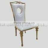 White PU Golden Stainless Steel Wedding Chair thumbnail-2
