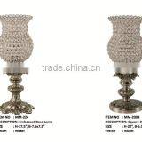 ANTIQUE EUROPEAN STYLE CRYSTAL BEADS SHADE ANTIQUE EMBOSSED TABLE LAMP thumbnail-1