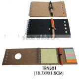 Novel Design Multi-functional Eco-notebook ( With Eco Ball Pen and Color Stickers)