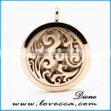 Guangzhou 30MM Round Locket Silver Essential Oils Perfume Diffuser Stainless Steel Aromatherapy Necklace thumbnail-6