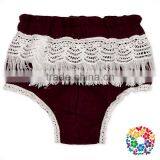 Baby Girl Pants Bloomers Boho Special Occasion Diaper Cover Shorties Back With White Lace Tassel thumbnail-2