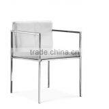 B8002 Stainless Steel Legs pu Leather Covers Dining Room Chair With Arms thumbnail-3