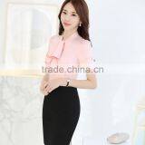 Factory Wholesale Manufacturing Womens Short Sleeve Multi-coloured Mature Ladies Formal Tops and Blouses thumbnail-5