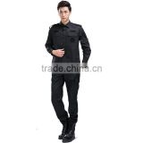 2016 Juqian custom high quality black workwear Military security guard uniform for sale
