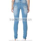 Wholesale Mid Rise Jeans Skinny-leg Cut Cotton Jeans Women thumbnail-4